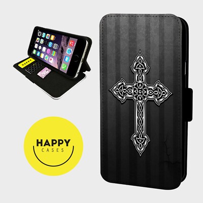 GOTHIC CELTIC CROSS - Kunstleder Flip Handyhülle - iPhone/Samsung