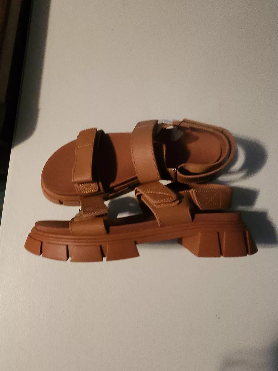 Mango Women s Toothed Strappy Platform Sandal CD4 Russet Size US 7.5 UK 5