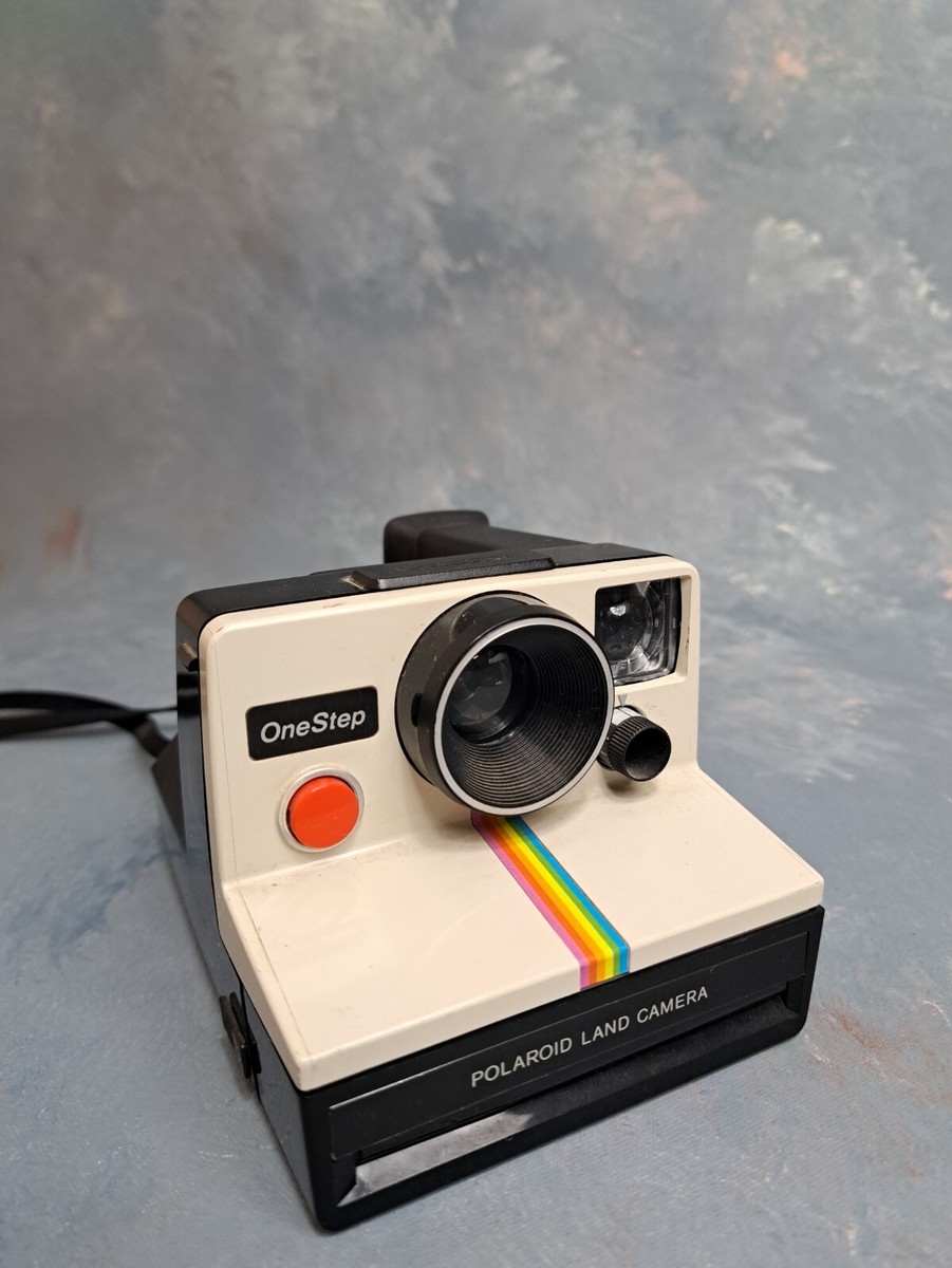 Vintage Polaroid One Step Land Camera “Rainbow Stripe” With Strap
