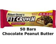 FITCRUNCH Chocolate Peanut Butter, 16g Whey Protein, Gluten Free, Baked, 50 Bars