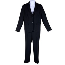 Talbots NWT Womens 8 Black Two Piece Suit Set Blazer Pants Career Wear MSRP 318