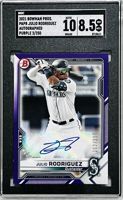 2021 BOWMAN PURPLE PAPER PROSPECT JULIO RODRIGUEZ /250 TOPPS CERT 