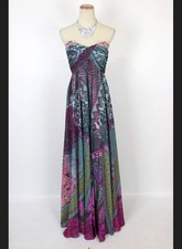 NWT Jovani Size 2 Prom Formal Print Multi 550 Strapless Gown Beach Cruise Long