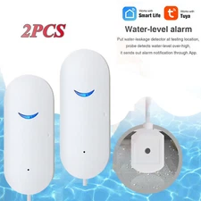 2X Tuya Smart WIFI Water Leak Sensor Alarm Flood Leakage Detector Overflow Alert