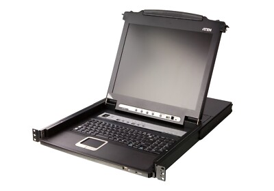 ATEN CL5708M 17'' LCD KVM Switch 8-Port Slideaway Rackmount Console 1U Daisy-Chai