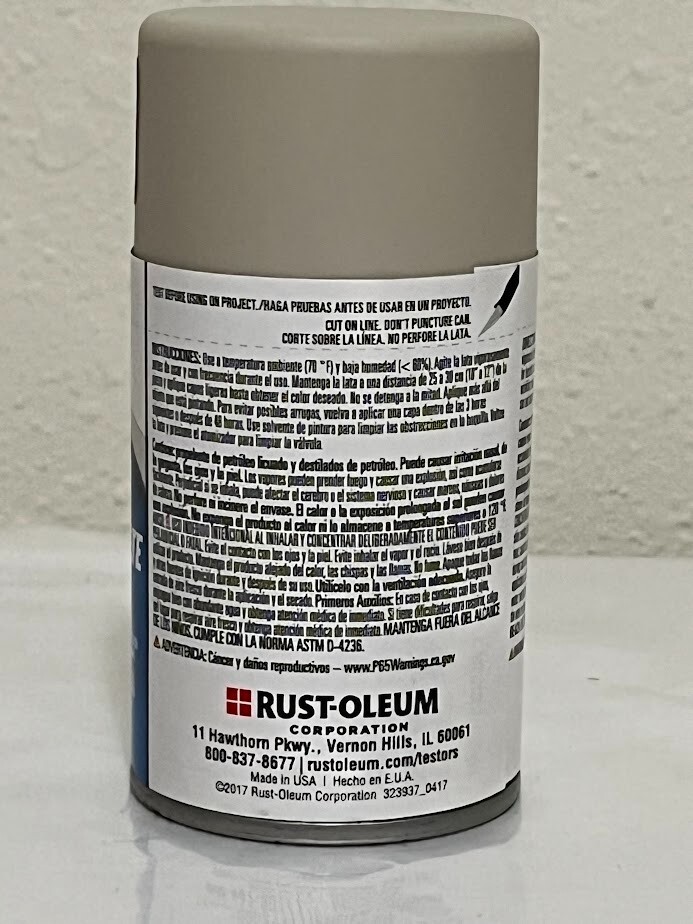 Testor 3 oz Spray Paint Flat Light Aircraft Gray 1233T Paint Enamel