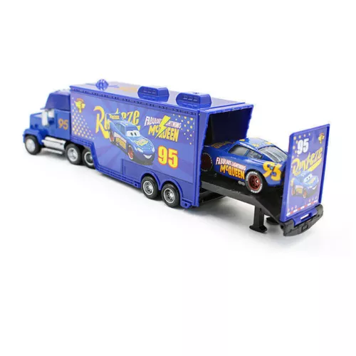 Disney Pixar Cars NO.95 Fabulous Lightning McQueen Blue Rust-eze Mack Truck 1:55 - Picture 10 of 11