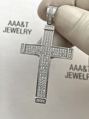 925 Solid Sterling Silver Cubic Zirconia Cross Pendant | eBay