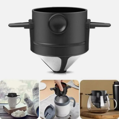 Tragbare Faltbare Kaffeefilter Edelstahl Wiederverwendbare Kaffeemaschine Mini