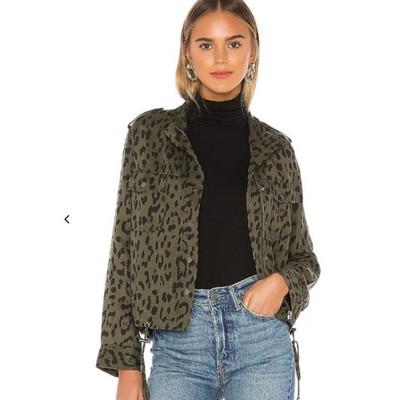 Rails Collins Green Leopard Jacket XS Edgy Utility Urban Chic