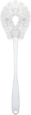 Toilet Bowl Brush w/Curved Head, Coated Wire, Durable Poly Bristles, Reaches