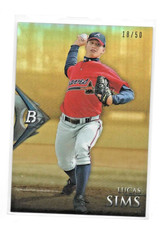 2014 BOWMAN PLATINUM  GOLD REFRACTOR SP #/50 SET BREAK LUCAS SIMS