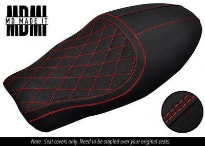 FITS DUCATI SCRAMBLER CAFE RACER 17-21 CUSTOM GRIP VINYL SEAT COVER RED STITCH