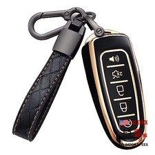 Key Fob Cover for Ford with Keychain Explorer Edge Expedition Flex Focus Black