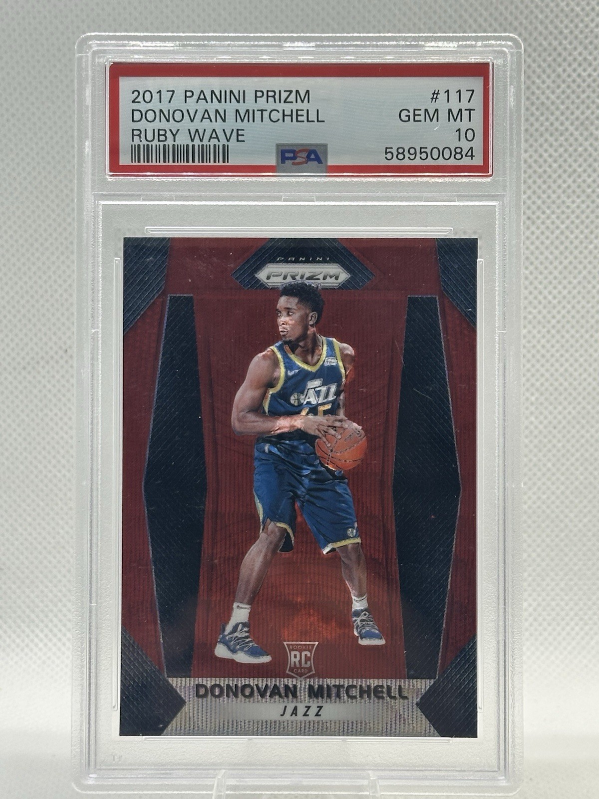 2017 Prizm Donovan Mitchell Ruby Wave PSA 10