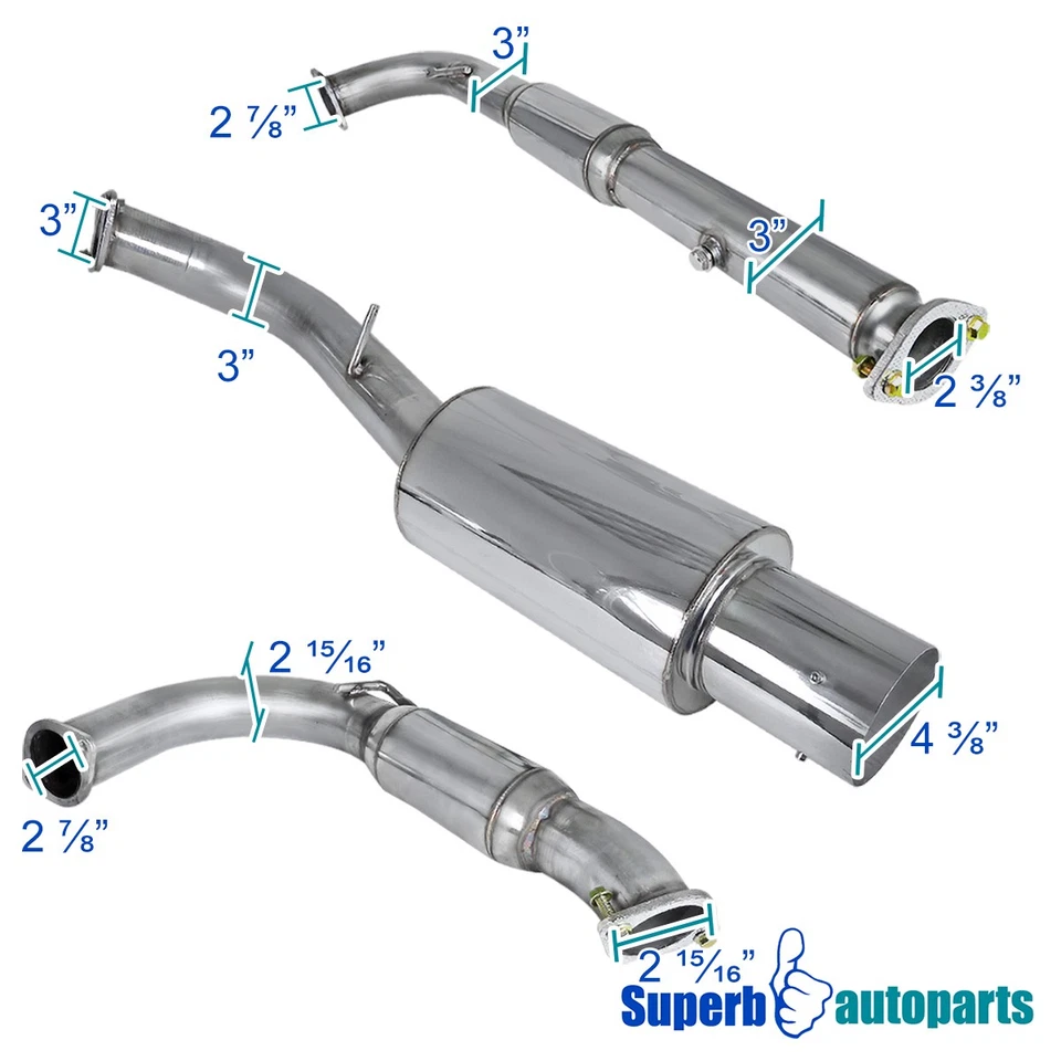 Fits 1995-1999 Mitsubishi Eclipse GST 2.0L Turbo N1 Catback Exhaust - Imagem 4 de 4