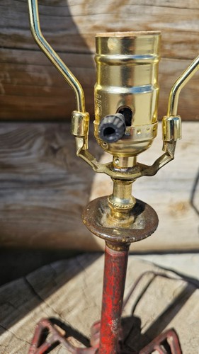Steam Punk up-cycled Red Devil sprinkler lamp with all new wiring working cool! - Picture 2 of 7