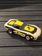 TOMY AFX HO Slot Car Chevy Corvette White Yellow 1 Super Rare