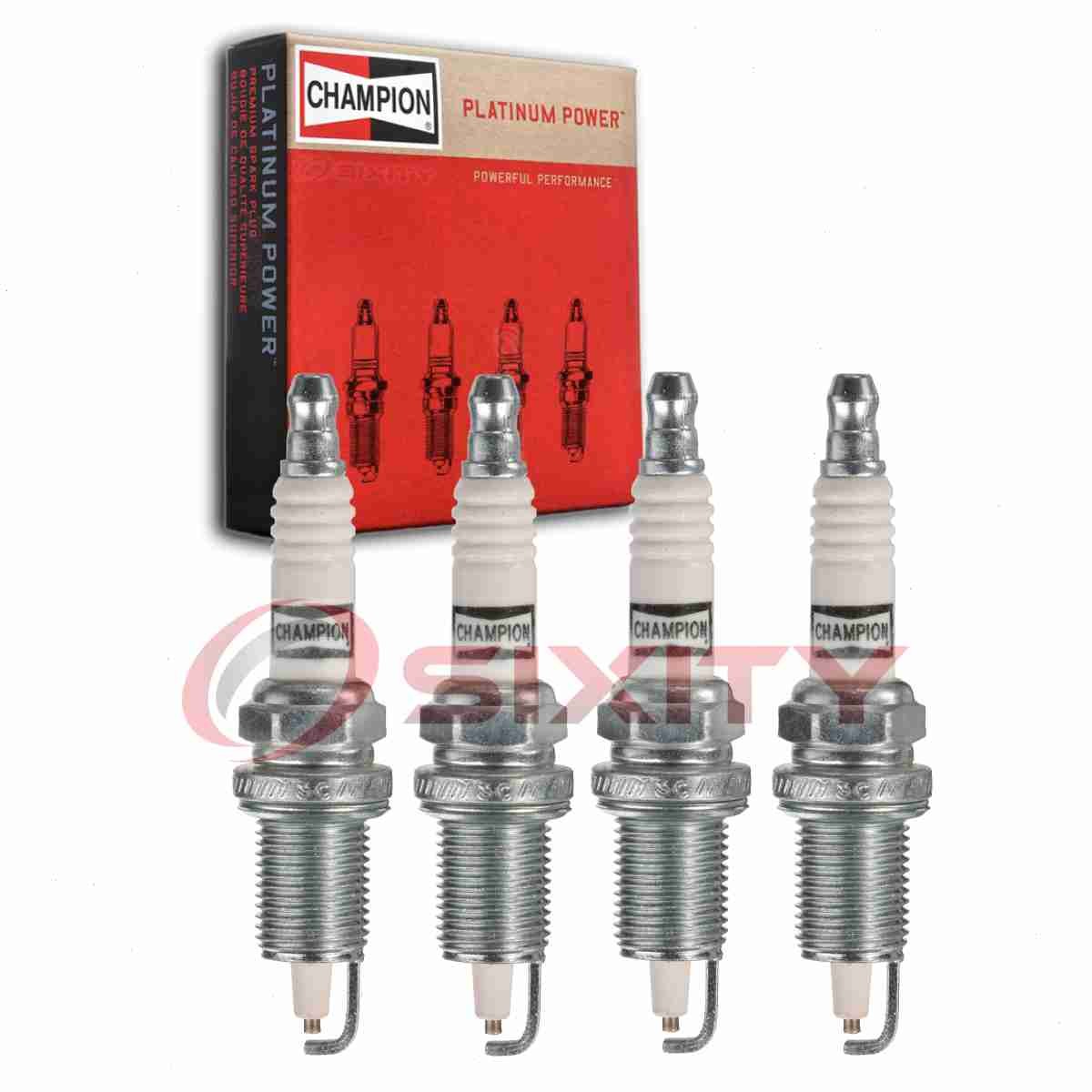 4 pc Champion Platinum Spark Plugs for 1986-1992 Jeep Comanche 2.5L L4 ff