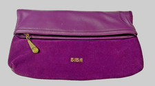Biba Women Handbag / Purse in dark purple with golden shoulder strap