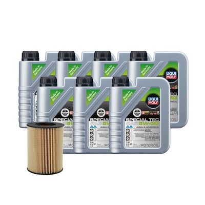 7L Liqui Moly Special Tec AA 5W-30 Wix Oil Change Kit for Volvo S60 L6 3.0/3.2L