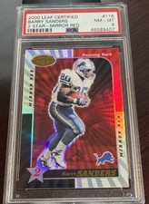 2000 BARRY SANDERS Leaf Certified 2 Star MIRROR RED #116 PSA 8 POP 2