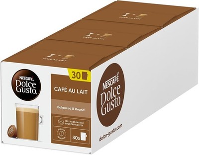 Nescafé Dolce Gusto Café Au Lait Kaffeepads 3 Boxen insgesamt 90 Kapseln