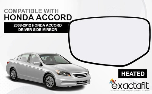 Driver Left Side Mirror Glass Fits 2008-2012 Honda Accord Backing Plate Heated - Picture 5 of 10