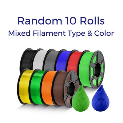 Random 10Rolls Mixed Type & Color JAYO 3D Filament PLA/PETG/ABS 1.1KG/1KG/0.5KG