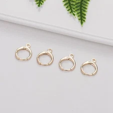 4Pairs 18K Gold Plated Hoop Earrings Connector, Minimalist Earrings GZX543
