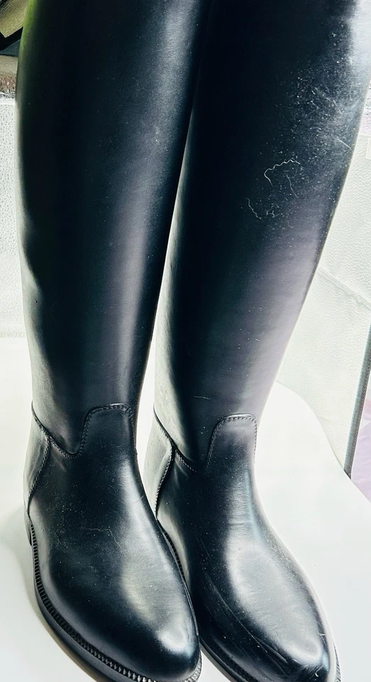 Botas de montar MWS Mustang charol negro para mujer talla 7 hechas en Israel Foto 3 de 4