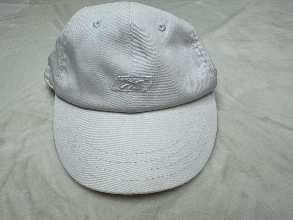 Reebok Cap Hat Kids White Strap Back Wide Brim Youth Sun RBK - Изображение 4 из 4