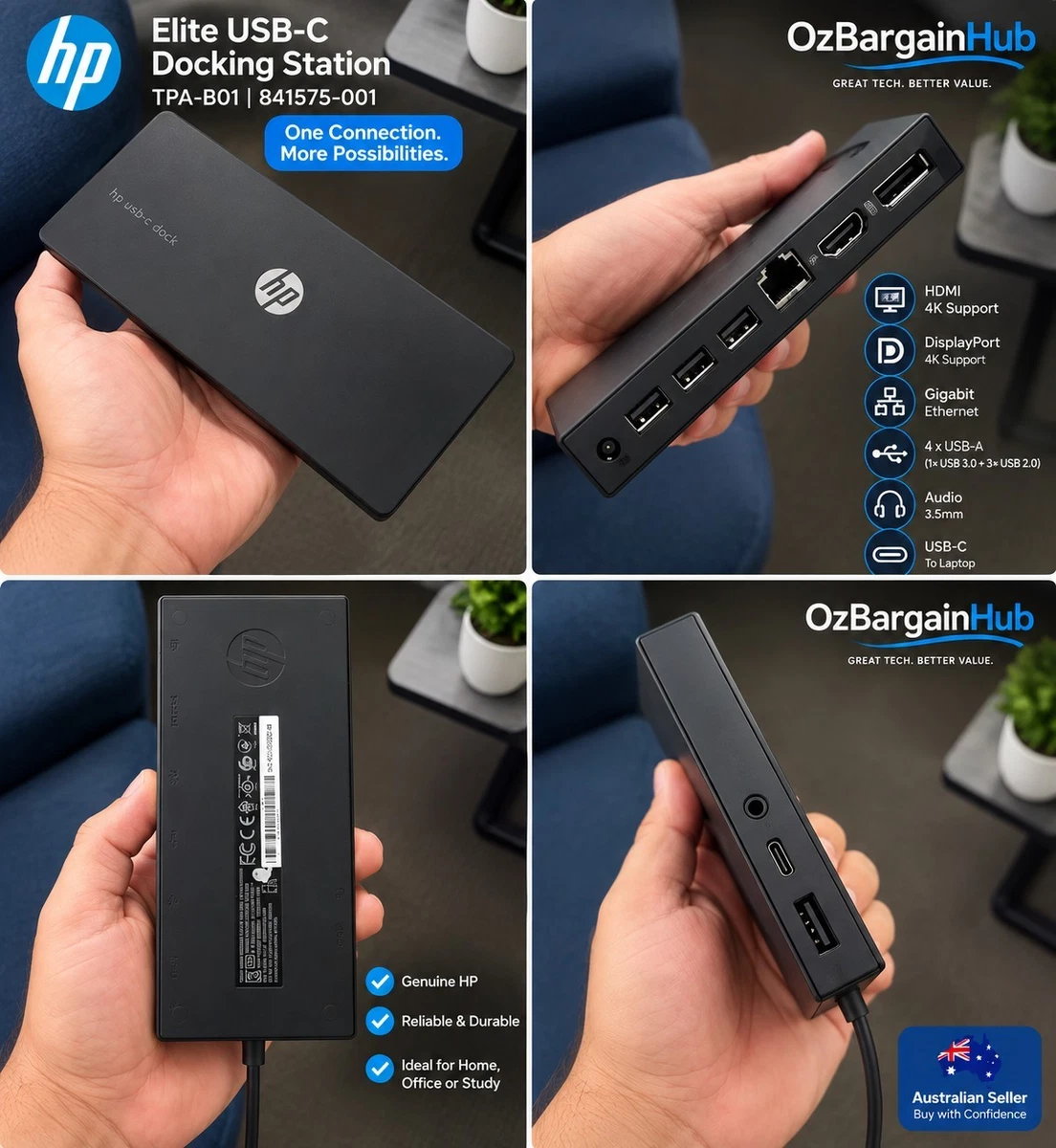 HP Universal USB-C Multiport Hub with HDMI Display Port USB-A Ethernet 50H55UT