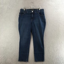 Lee Jeans Womens 16W Relaxed Fit Straight Leg High Rise Casual Cotton Blend Blue