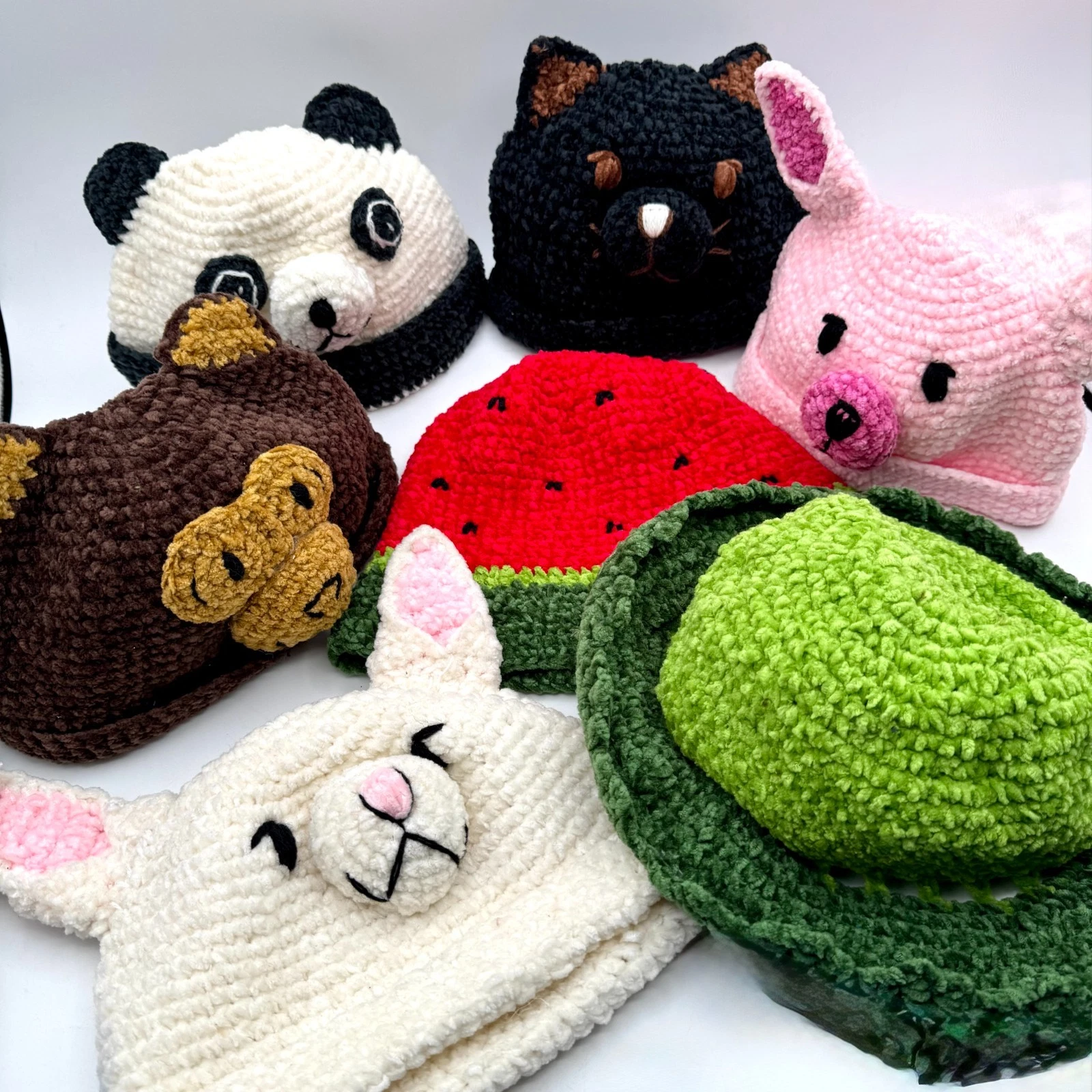 M&L Kids Hat Baby Toddler Knit Chiffon Sun Cap Animal Costume Handmade Gift Fun