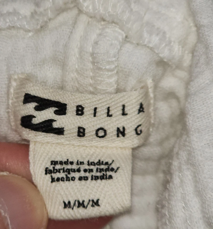 Mameluco BILLABONG Mujer Blanco Gasa Algodón Talla M Bolsillos Delanteros y Traseros Foto 3 de 4