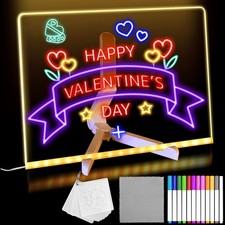 Lumiboard LED Drawing Board, Light Up Acrylic Dry Erase Board 7.9x7.9  wit