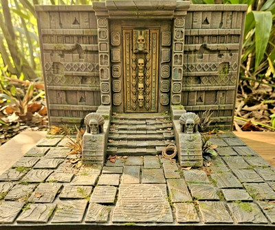 1:18 or 1:12 Scale Aztec Mayan Ruins  Ancient Temple Entrance Diorama 3D Printed