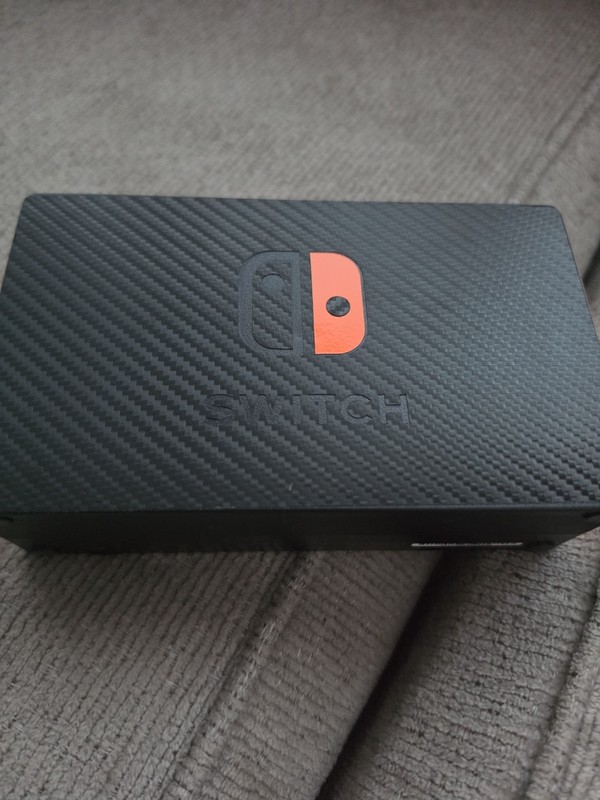 Genuine Original Nintendo Switch Dock HAC-007 OEM Custom Orange Carbon Fiber Dcl
