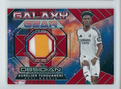 2024-25 Aurelien Tchouameni Panini Obsidian Red Flood Jersey Patch Card 6/10