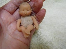 Ooak  handmade  dollshouse miniature jointed baby 1/12th   doll 6 cm