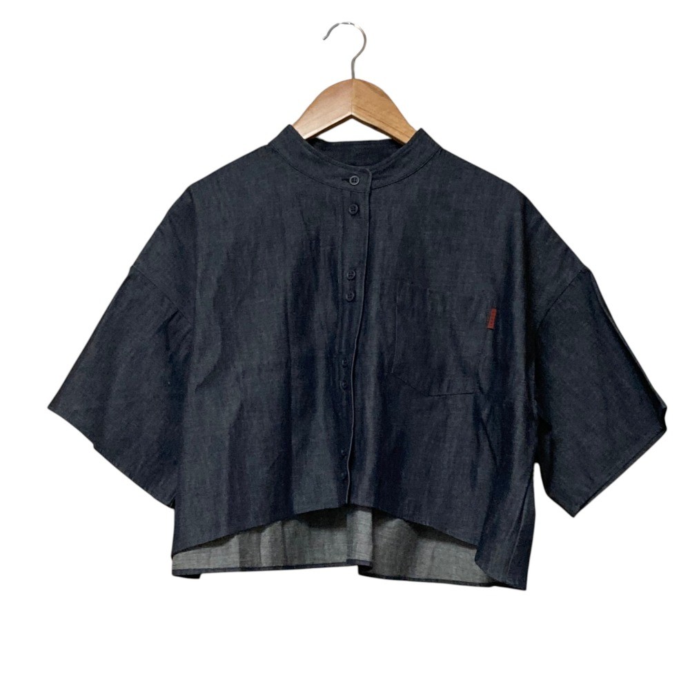 AMERI OTONA COMPACT DENIM SHIRT, Short Sleeve, Si… - image 1