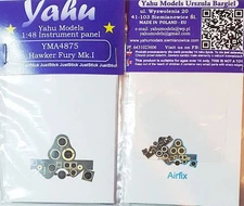 Yahu 1/48 Hawker Fury I Instrument Panel for Airfix kits