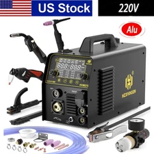 220V 6in1 Alu MIG Welder,250A Gasless MIG/Spot MIG/HF TIG/MMA 40A Plasma Cutter