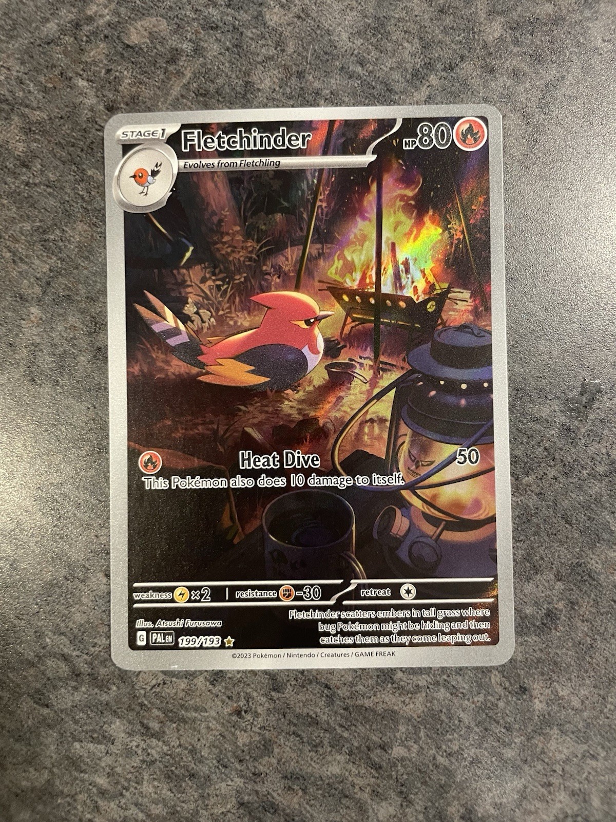 Fletchinder 199/193 Paldea Evolved Illustration Rare - MP
