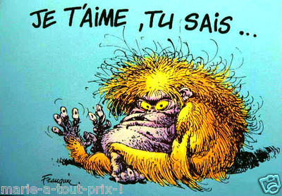 Franquin JE T'AIME TU SAIS COLLECTOR POSTCARD! declaration of love