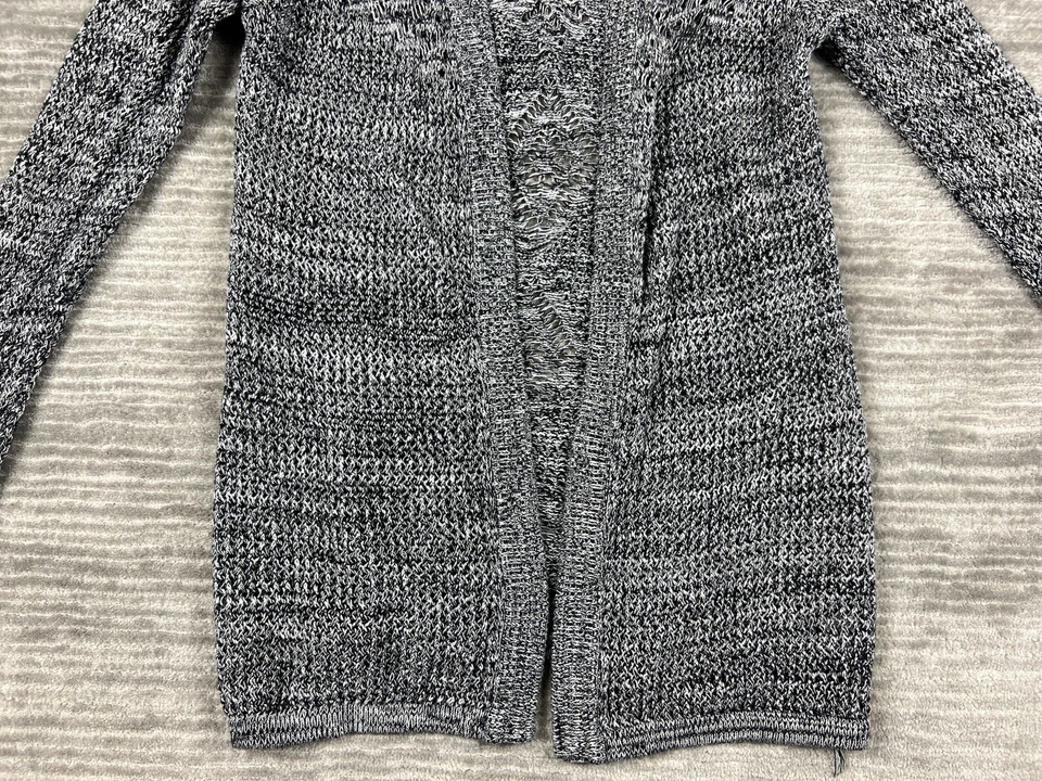 Небеса синий свитер женщин маленький серый многоцветный длинным рукавом открытый передний - Изображение 3 из 4