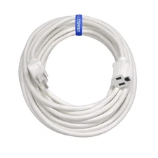 CP 35 ft 16/3 SJTW Indoor/Outdoor Flame Retardant Extension Cord, White, CP10207