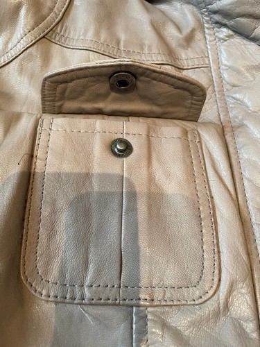 LINDGRON Copenhagen Women's Leather Jacket 46 Grey Designer Zipper Excellent Condition - Picture 11 of 13