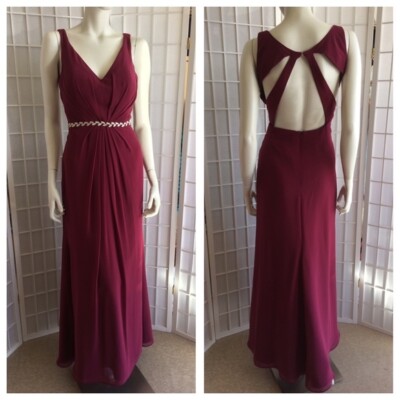 hayley paige cocktail dress Hayley Paige,Woman,Cocktail Dress Party, Burgundy,New,Sz  6,Sleeveless,Long.!